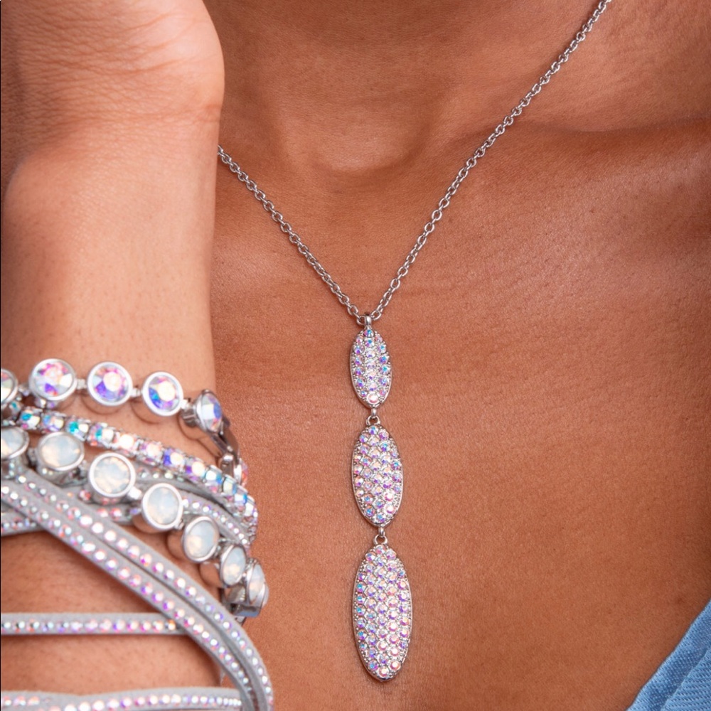Touchstone Crystal by Swarovski ON THE RISE necklace in aurore boreale BNIB